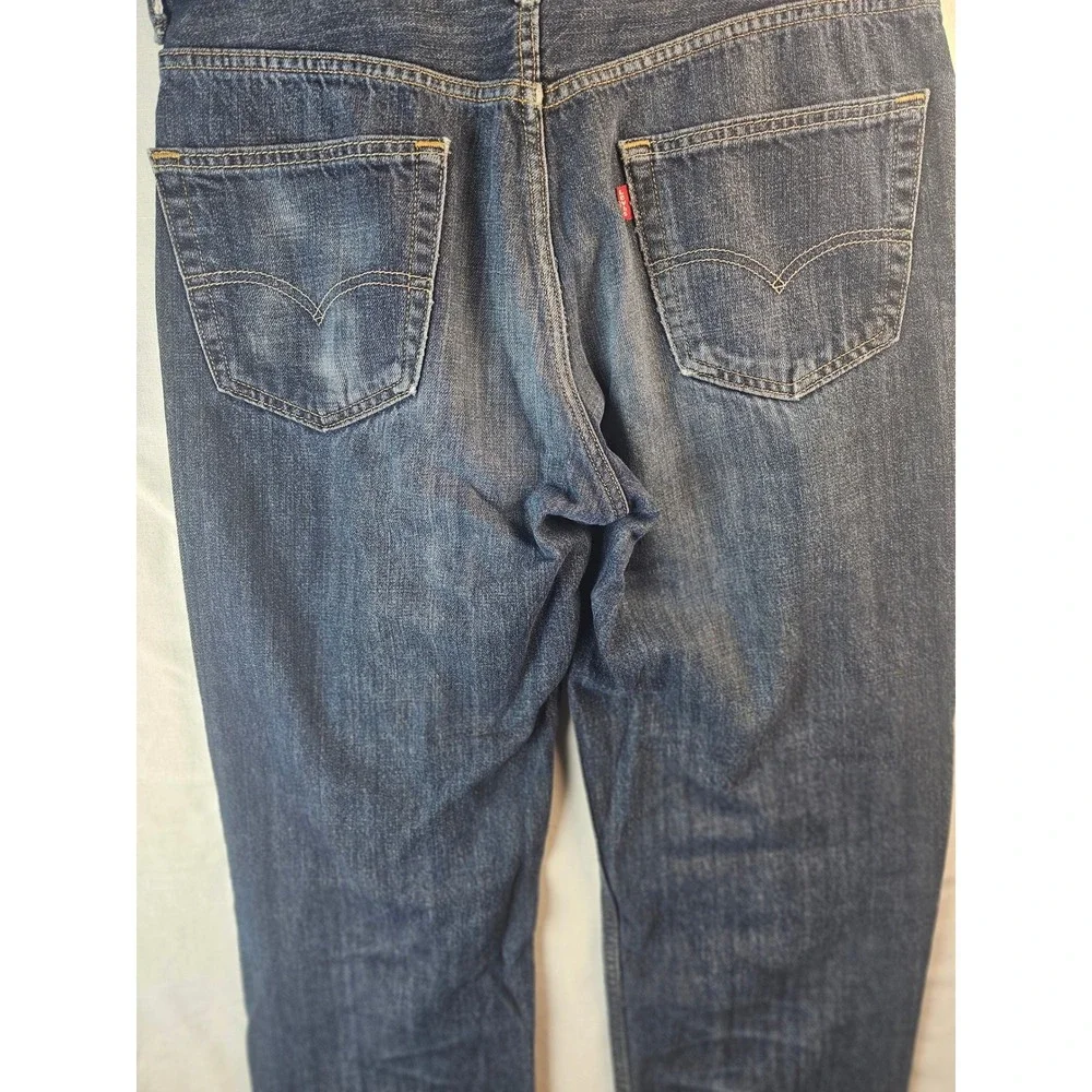 Levis 550 Relaxed Fit Tapered Leg Dark Wash Blue Denim Jeans Men's 34x34